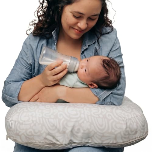 Boppy Nursing Pillow, Safe Ergonomic Breastfeeding & Baby Feeding Support - color: Cream Retro Squiggles