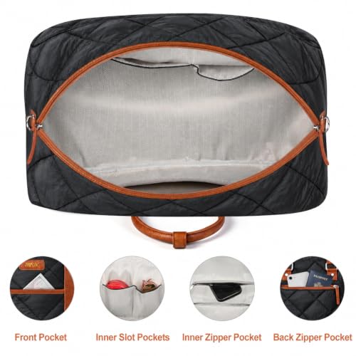 IBFUN Weekender Bags for Women, 3PCS Travel Set with Shoe Compartment 21.6 - color: A20-black+black