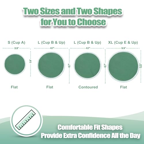 wegreeco Nursing Breast Pads (14 Pack) + Laundry Bag & Travel Storage Bag, 4.7 inch Option - Washable & Reusable Breastfeeding Nursing Pads (Bean Paste Green, Plain Shape) - color: Bean Paste Green, Plain Shape, size: Large