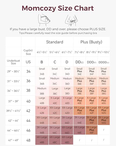Momcozy Nursing Bras for Breastfeeding, Seamless Comfort Maternity Bra Wireless Jelly Strip Support Pregnancy Bra - size: Large Plus