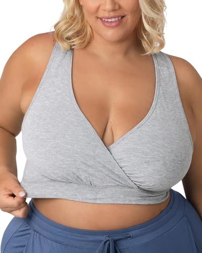 Kindred Bravely French Terry Racerback Nursing & Sleep Bra, Maternity Bra - color: Grey Heather, size: Medium