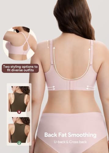 HBselect Nursing Bras for Breastfeeding 3 Pack Women Maternity Jelly Bras - color: D: 3pack(black/Nude/Pink), size: Medium