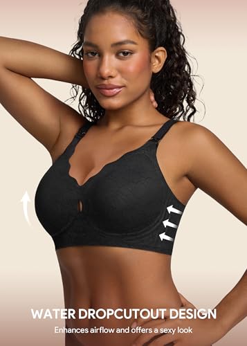 HBselect Nursing Bras for Breastfeeding 3 Pack Women Maternity Jelly Bras - color: 3pack(black/Grey Blue/Nude), size: Large
