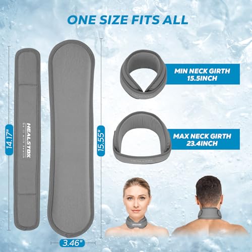 Neck Ice Pack Wrap, Reusable Cold/Hot Gel for Neck Pain, Grey - color: Grey