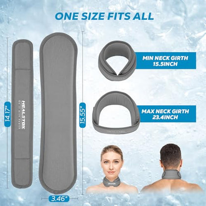 Neck Ice Pack Wrap, Reusable Cold/Hot Gel for Neck Pain, Grey - color: Grey