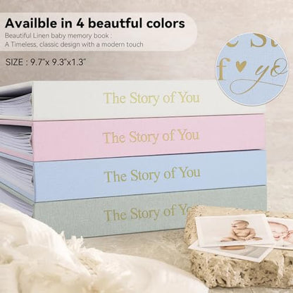 1DOT2 Timeless First 5 Years Keepsake Baby Memory Book for Boy or Girl - color: Baby Blue