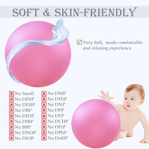Soft Pilates Yoga Ball, Small Exercise Ball, Mini Rubber Workout Equipment - color: Pink