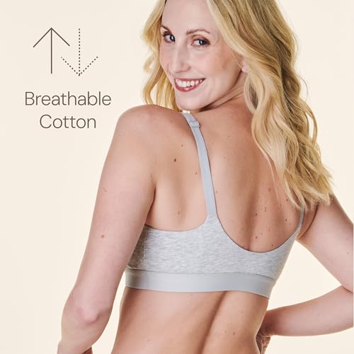 Bravado Designs Women's Cotton Pullover Maternity & Nursing Wireless Full Coverage Bra - color: Grey Heather, size: X-Large