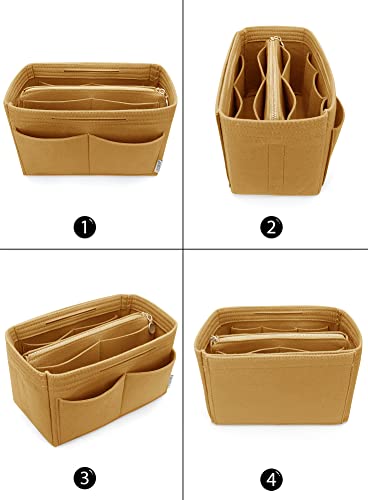 LEXSION Felt Purse Organizer Insert, Tote Bag Shaper Dividers with 5 Sizes - color: Brown, size: X-Large