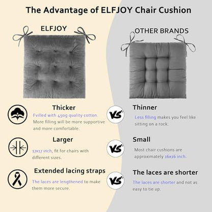 ELFJOY Rocking Chair Cushions Tufted High Back and Seat Cushion Grey - color: Grey