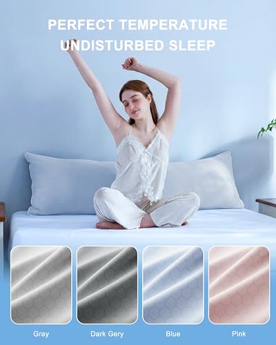 YZ HOME Cooling Body Pillow for Adults,Cold Touch Fabric(Bule,20"x54") - color: Blue