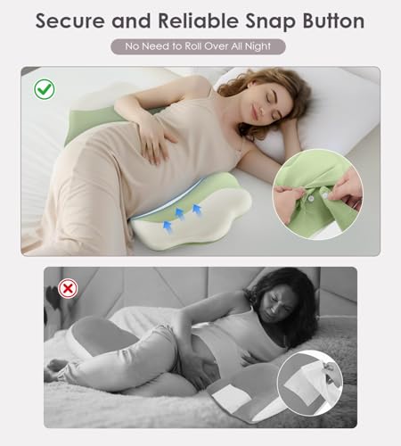 DONAMA Memory Foam Pregnancy Pillow for Sleeping, Cooling Maternity Pillow - color: Green White