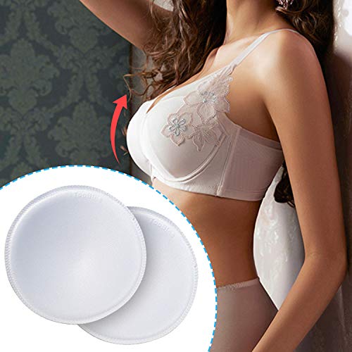 3 pairs Round Soft Bra Inserts Pads Removable Sport Bra Cups inserts Mastectomy Bra Inserts For Bikini Top Swimsuit - color: A/B White
