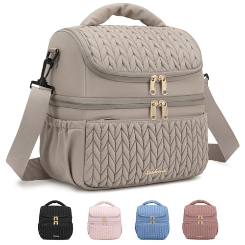 Breastmilk Cooler Bag, 12L Double Deck with Detachable Divider - color: Khaki-1