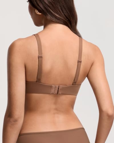 DOBREVA Women's Unlined Balconette Bra Scoop Neck - color: Sandalwood Brown, size: 42E