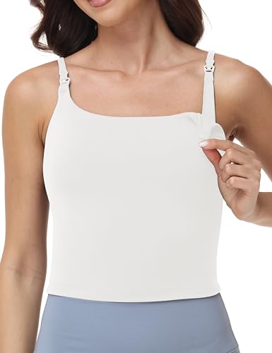 Foucome Nursing Tank Tops for Breastfeeding - color: White, size: XX-Large