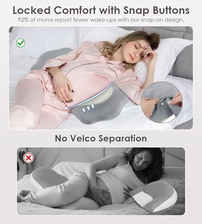 DONAMA Pillow for Sleeping Memory Foam Pregnancy Pillow for Side Sleepers - color: White Gray