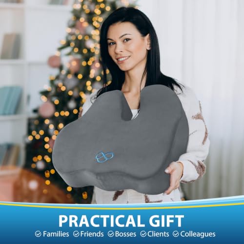 BlissTrends Thick Seat Cushion for Office Chair & Car Seat, XL, LightGrey - color: Light Grey, size: X-Large