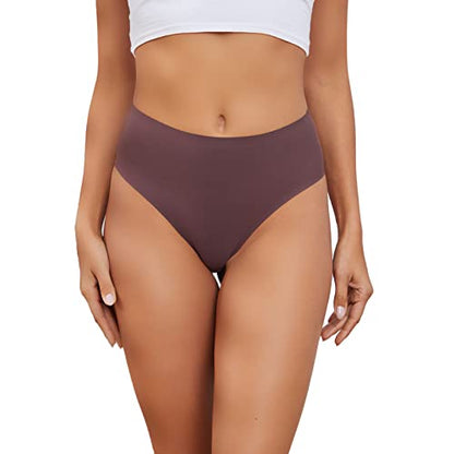 No Show High Rise Bikini Panties Women's Seamless Underwear Pack - color: Mix-5pack, size: Medium