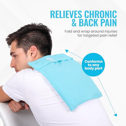ICEWRAPS Reusable Cold Pack with Fabric Cover - Standard 10 x 14 Inch, Blue - size: 10”x14”, style: Ice Pack with Cover