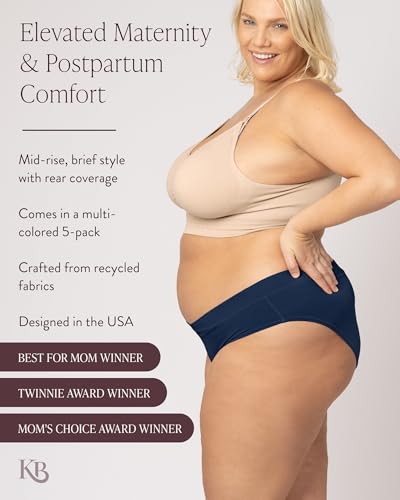 Kindred Bravely Brief Maternity Underwear, Pregnancy to Postpartum, 5 Pack - size: X-Small-Small