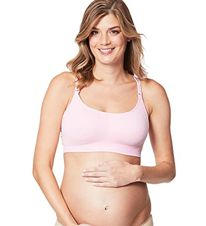 Cake Maternity Cotton Candy Wirefree Nursing Bra for Breastfeeding, Seamless Maternity Sleep Bra - color: Pink, size: Small