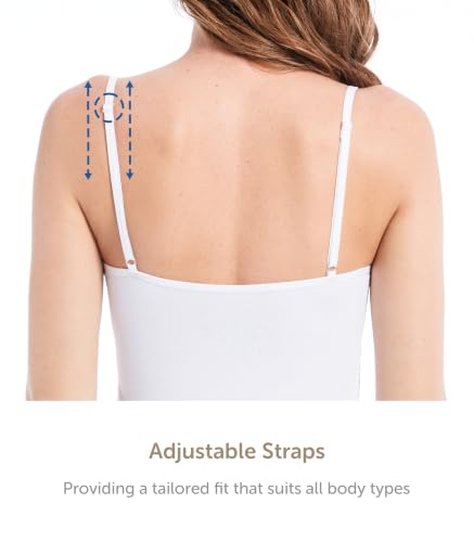 Comfneat Women's 4-Pack Slim-Fit Camisole Adjustable Spaghetti Strap Tops - color: Color-set-9 4-pack, size: Small