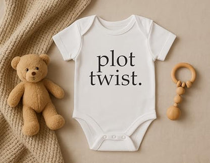 Bump and Beyond Designs Surprise Pregnancy Announcement Grandparents Plot Twist - color: White, size: Preemie