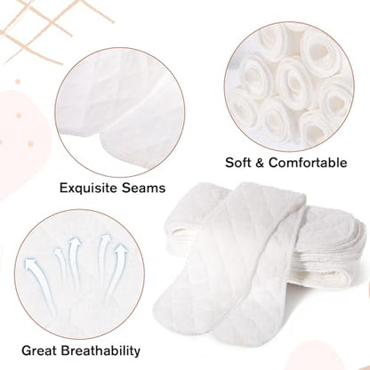 Thinp 10 Pcs Cotton Bra Liners, 3 Layer Washable Bra Sweat Liners Reusable Under Breast Sweat Pads for Women Absorb Sweating, 18x3 Inch