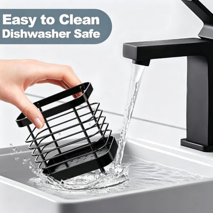Utensil Holder, Stainless Steel Utensil Drying Rack for Kitchen Counter - color: Small, Black