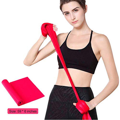 Long Resistance Bands for Working Out, Physical Therapy, Yoga & Pilates - color: Red