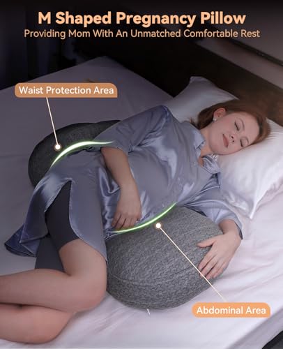 Pregnancy Pillows Breathable Material, Pregnancy Pillow for Sleeping Portable, Compact Maternity Support for Belly, Back & HIPS,Pregnancy Pillows for Sleeping,Comfortable