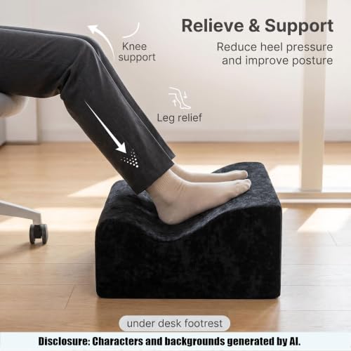 Foot Rest for Under Desk at Work, - color: Black+aa
