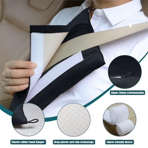 Post Surgery SeatBelt Pillow for Pregnancy Mastectomy Hysterectomy Recovery - color: Black