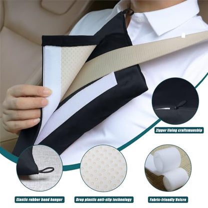Post Surgery SeatBelt Pillow for Pregnancy Mastectomy Hysterectomy Recovery - color: Black