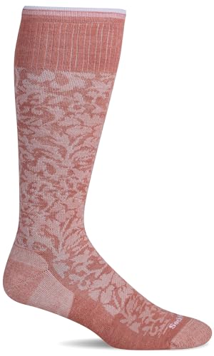 Sockwell Women's Damask Moderate Graduated Compression Socks - color: Pink Clay, size: Small-Medium