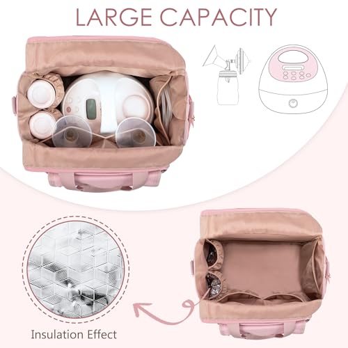 LUXJA Breast Pump Bag Compatible with Spectra S1 and S2, Pink - color: Pink