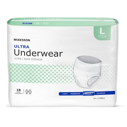 McKesson Ultra Adult Incontinence Underwear, Heavy Absorbency, 58 in, 18 ct - size: Large (18 Count)