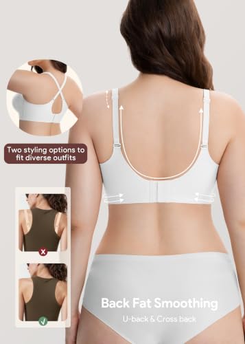 HBselect Nursing Bras for Breastfeeding 3 Pack Women Maternity Jelly Bras - color: E: 3pack(black/Nude/White), size: Medium