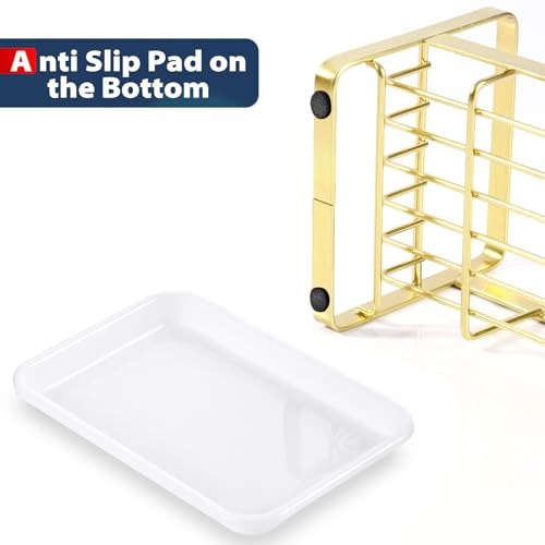 HULISEN Kitchen Sponge Holder, 304 Stainless Steel Sink Caddy, Gold - color: Gold, size: Medium