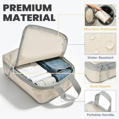 8-Set Compression Packing Cubes for Travel - color: Pink