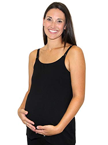 Leading Lady Women's Nursing Cami with Built in Bra - color: Black, size: Small