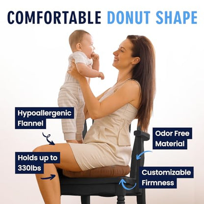 Dr. Frederick's Original Inflatable Donut Pillow, Tailbone Pain, 15 in, Red - size: 15 Inches - Red