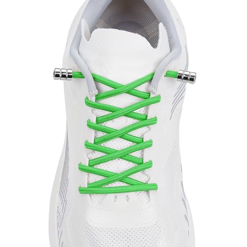 Elastic No Tie Shoelaces For Kids & Adults Sneakers，One Size Fits All - color: 1 Pair Green