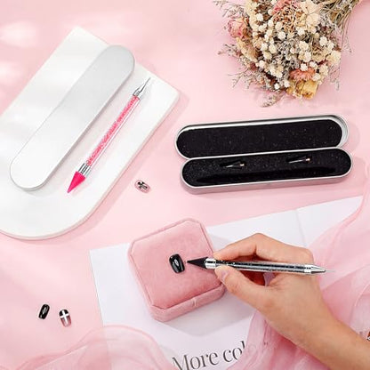 Tatuo 2 Pcs Dual-ended Rhinestone Picker Tool, Black,Hot Pink - color: Black,Hot Pink