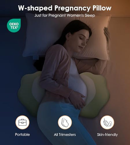 DONAMA Memory Foam Pregnancy Pillow Maternity Wedge Pillow for Side Sleeper - color: Dark Green