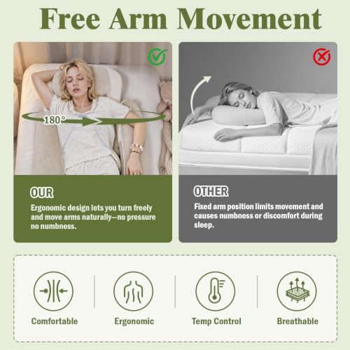 Side Sleeper Pillow, 53 Inch Body Pillow, 3PCS Adjustable Wedge Pillow