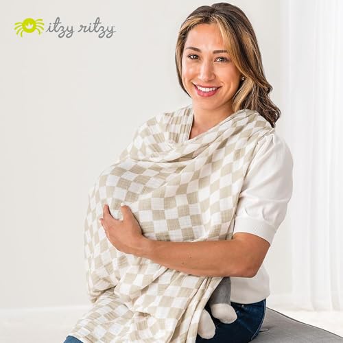Itzy Ritzy Breastfeeding Boss Multi-Use Baby Wrap & Cover (Checkerboard) - color: Checkerboard, size: 47" x 47"