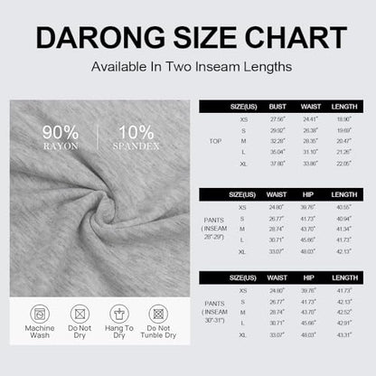 Darong Women's 2 Piece Summer Outfits Sleeveless Matching Lounge Sets - color: Light Grey, size: Large