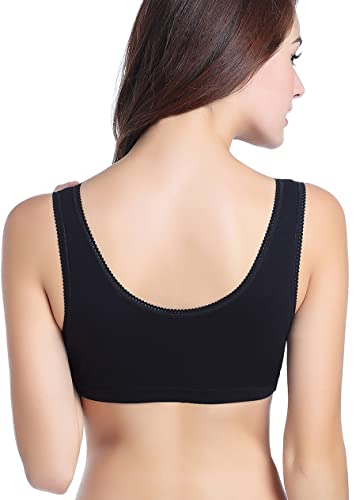 CAKYE 3 Pack Maternity Nursing Sleep Bra Breastfeeding Cotton Bralette - color: Black/Burgundy/Nude, size: Medium